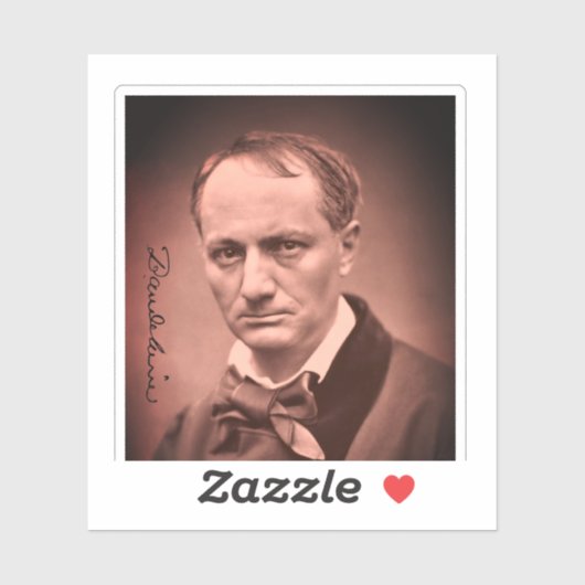 Charles Baudelaire Square Sticker (Blatt)