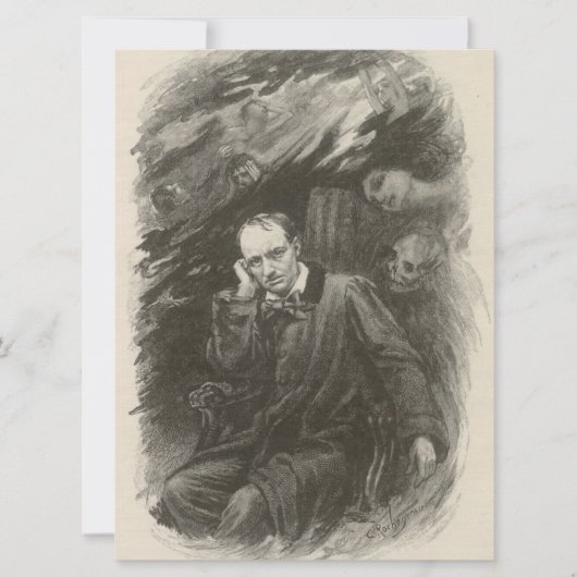 Charles Baudelaire (von Georges Rochegrosse) Karte (Vorderseite)
