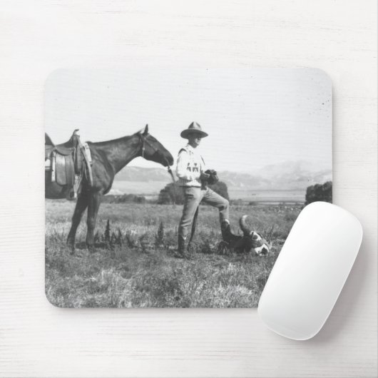 Charles Belden mit Pferd und dem Schädel Mousepad (Mit Mouse)