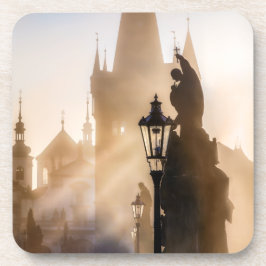 Charles Bridge in the Sunrise Hard plastic coaster Getränkeuntersetzer