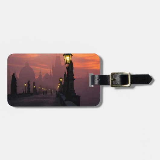 Charles Bridge Prag Gepäckanhänger (Vorderseite horizontal)