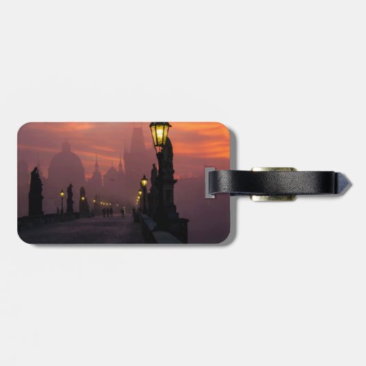 Charles Bridge Prag Gepäckanhänger (Rückseite horizontal)