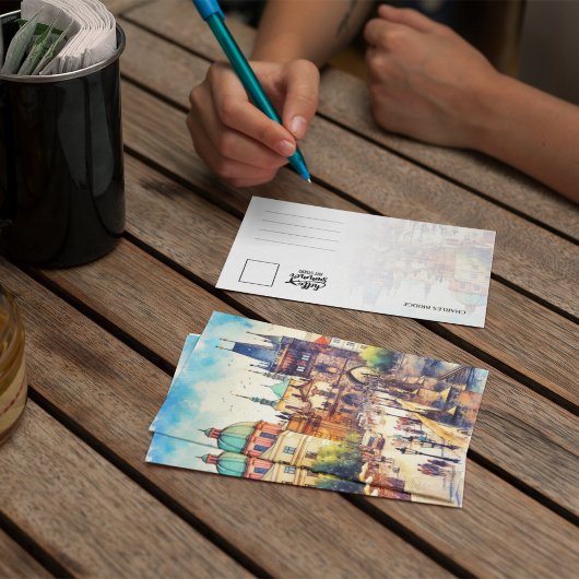 Charles Bridge Prag Tschechische Republik Postcard Einladung