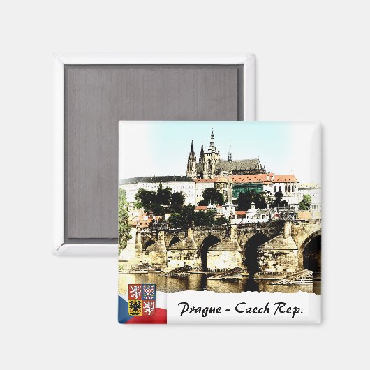 Charles Bridge, Prague Magnet, Castle Panorama Magnet (Vorderseite/Rückseite)
