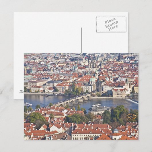 Charles Bridge Vltava Fluss Prag Postkarte (Vorne/Hinten)