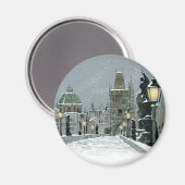 Charles Bridge Winter Magnet (Vorderseite/Rückseite)
