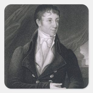 Charles Brockden Brown (1771-1810), graviert durch Quadratischer Aufkleber