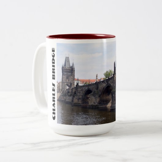 Charles-Brücke, Prag-Tasse Zweifarbige Tasse (Vorderseite Links)