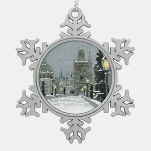 Charles-Brücken-Zinn-Verzierung Schneeflocken Zinn-Ornament