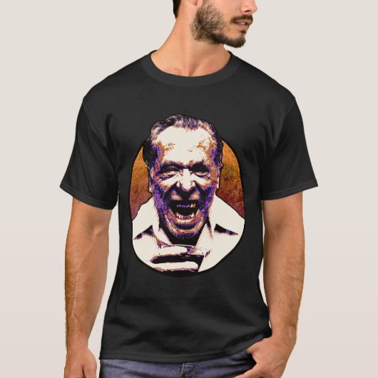 Charles Bukowski Halftone Dots T-Shirt (Vorderseite)