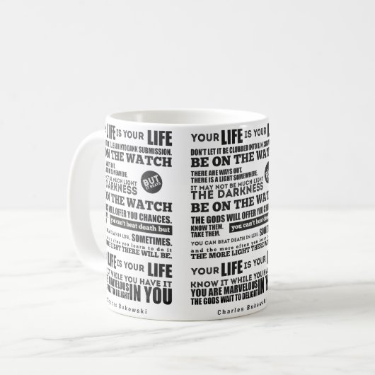 Charles Bukowski Kaffeetasse (Vorderseite Links)