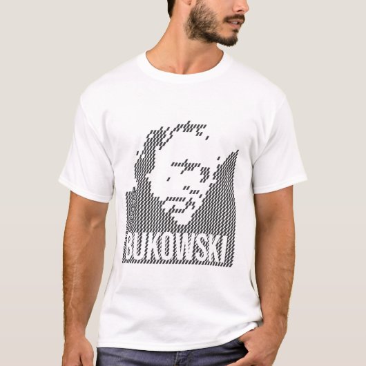 Charles Bukowski-Porträt-Design T-Shirt (Vorderseite)