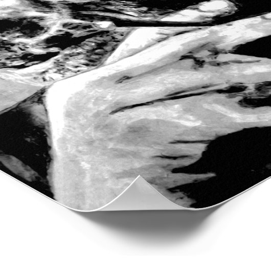 Charles Bukowski - Schwarz - Zitat Poster (Ecke)