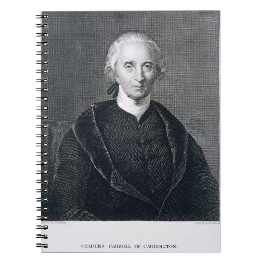 Charles Carroll von Carrollton, graviert durch Notizblock (Vorderseite)