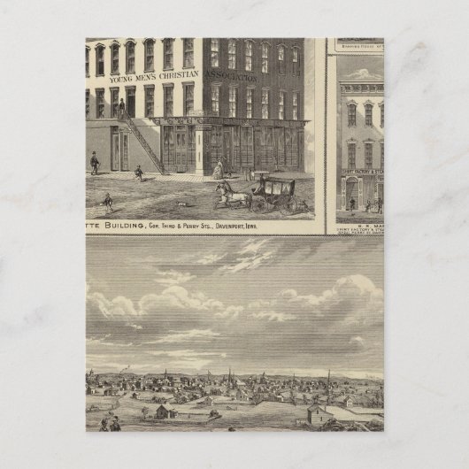 Charles City und Gebäude Postkarte (Vorderseite)