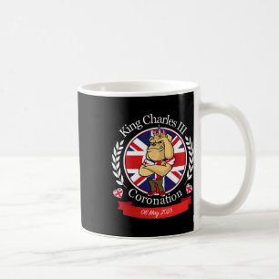 Charles Coronation English Bulldog in einer Krone Kaffeetasse