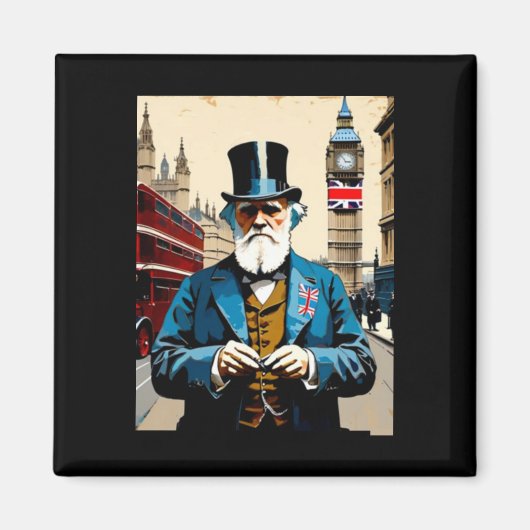 Charles Darwin 2 Aufkleber Magnet (Vorne)