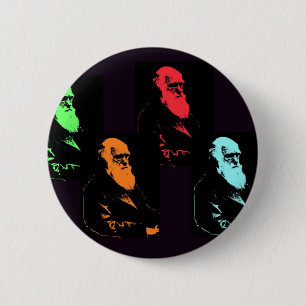 Charles Darwin-Collage Button