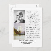 Charles Darwin (Darwin HMS Beagle Phylogenetics) Postkarte (Vorne/Hinten)