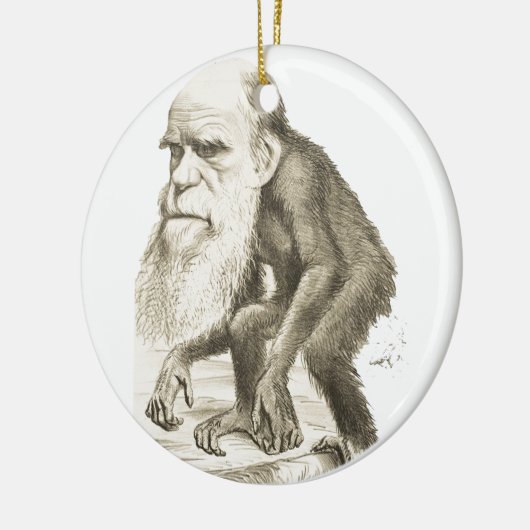 Charles Darwin der Affe-Mann Keramikornament (Links)