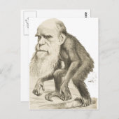Charles Darwin der Affe Postkarte (Vorne/Hinten)