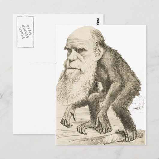 Charles Darwin der Affe Postkarte (Vorne/Hinten)
