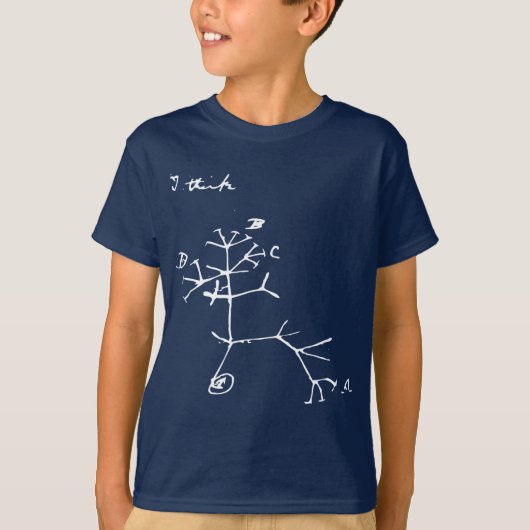 Charles Darwin - I Think (weiß) T-Shirt (Vorderseite)