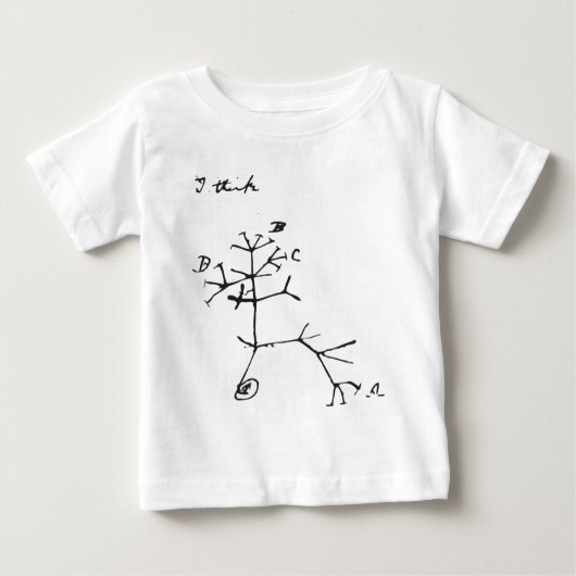 Charles Darwin - ich denke (Schwarzes) Baby T-shirt (Vorderseite)