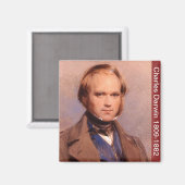 Charles Darwin Magnet (Vorderseite/Rückseite)