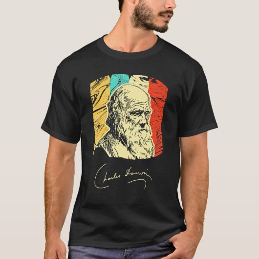 Charles Darwin Naturalist Biologe Scientist Retr T-Shirt (Vorderseite)