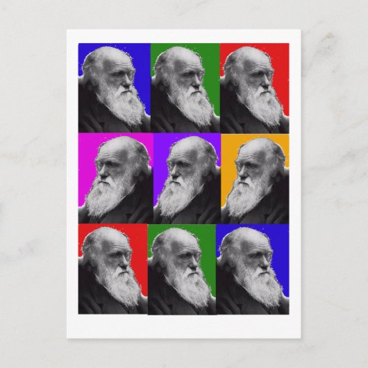 Charles Darwin POP ART T - Shirt und Geschenke Postkarte (Vorderseite)