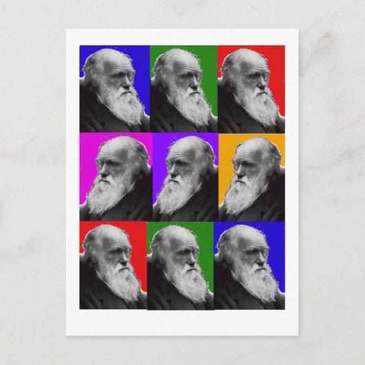 Charles Darwin Pop Kunstgeschenke für alle Altersg Postkarte (Vorderseite)