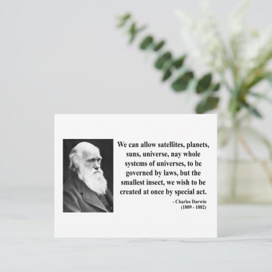 Charles Darwin Quote 4b Postkarte (Stehend Vorderseite)