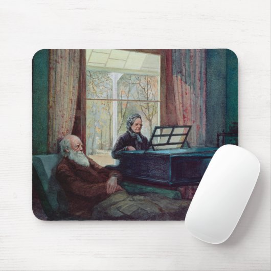 Charles Darwin und seine Ehefrau am Klavier Mousepad (Mit Mouse)