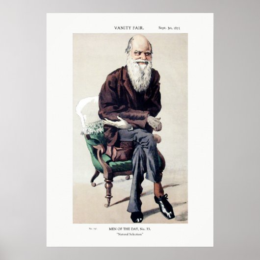Charles Darwin Vanity Fair Illustration Poster (Vorne)