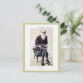 Charles Darwin Vanity Fair Illustration Postkarte (Stehend Vorderseite)
