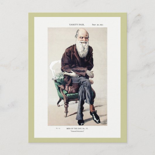 Charles Darwin Vanity Fair Illustration Postkarte (Vorderseite)