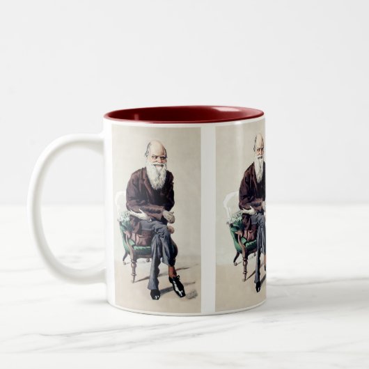 Charles Darwin Vanity Fair Illustration Zweifarbige Tasse (Links)