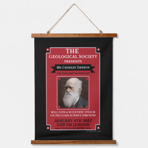 Charles Darwin Vintag Repro Retro Wall Art Wandteppich Mit Holzrahmen