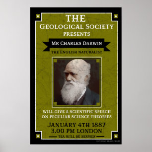 Charles Darwin Vintage Repro Retro Wandkunst Poster