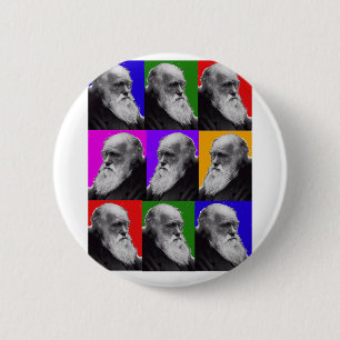 Charles- DarwinPop-Kunst-Geschenke während alles Button