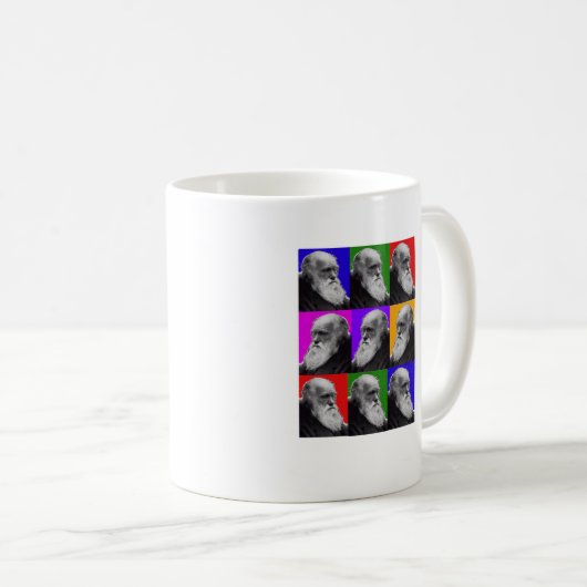 Charles- DarwinPop-Kunst-Geschenke während alles Kaffeetasse (VorderseiteRechts)