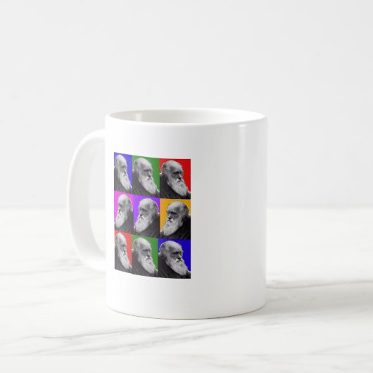 Charles- DarwinPop-Kunst-Geschenke während alles Kaffeetasse (Vorderseite Links)