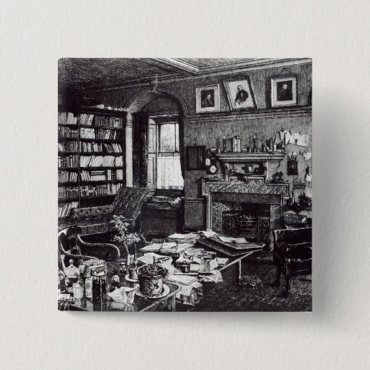 Charles Darwins Studie an unten bringen, 1882 Button (Vorderseite)