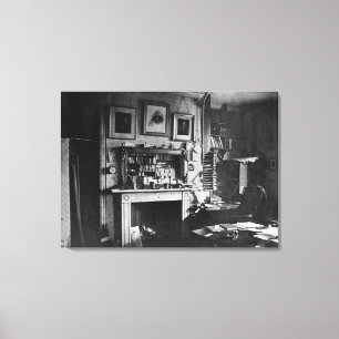 Charles Darwins Studie an unten bringen unter Leinwanddruck