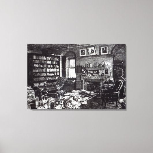 Charles Darwins Studie im Down House, 1882 Leinwanddruck (Vorderseite)