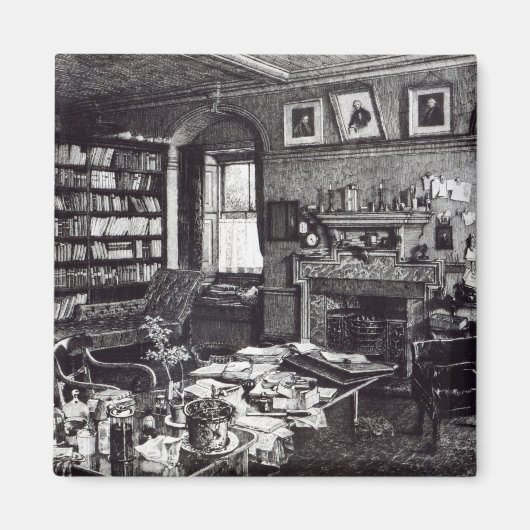 Charles Darwins Studie im Down House, 1882 Magnet (Vorne)