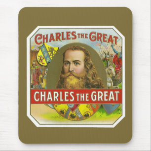 Charles das große - Vintager Zigarren-Aufkleber Mousepad