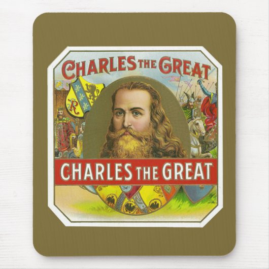 Charles das große - Vintager Zigarren-Aufkleber Mousepad (Vorne)
