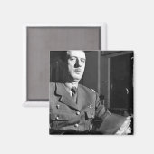 Charles de Gaulle Portrait Magnet (Vorderseite/Rückseite)